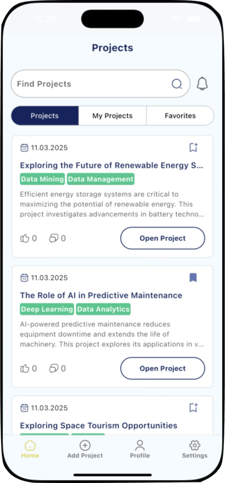 Projects List Feature
